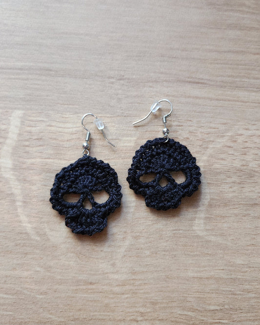 Crochet Skull Earrings