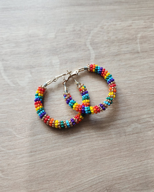 Rainbow Hoop Earrings