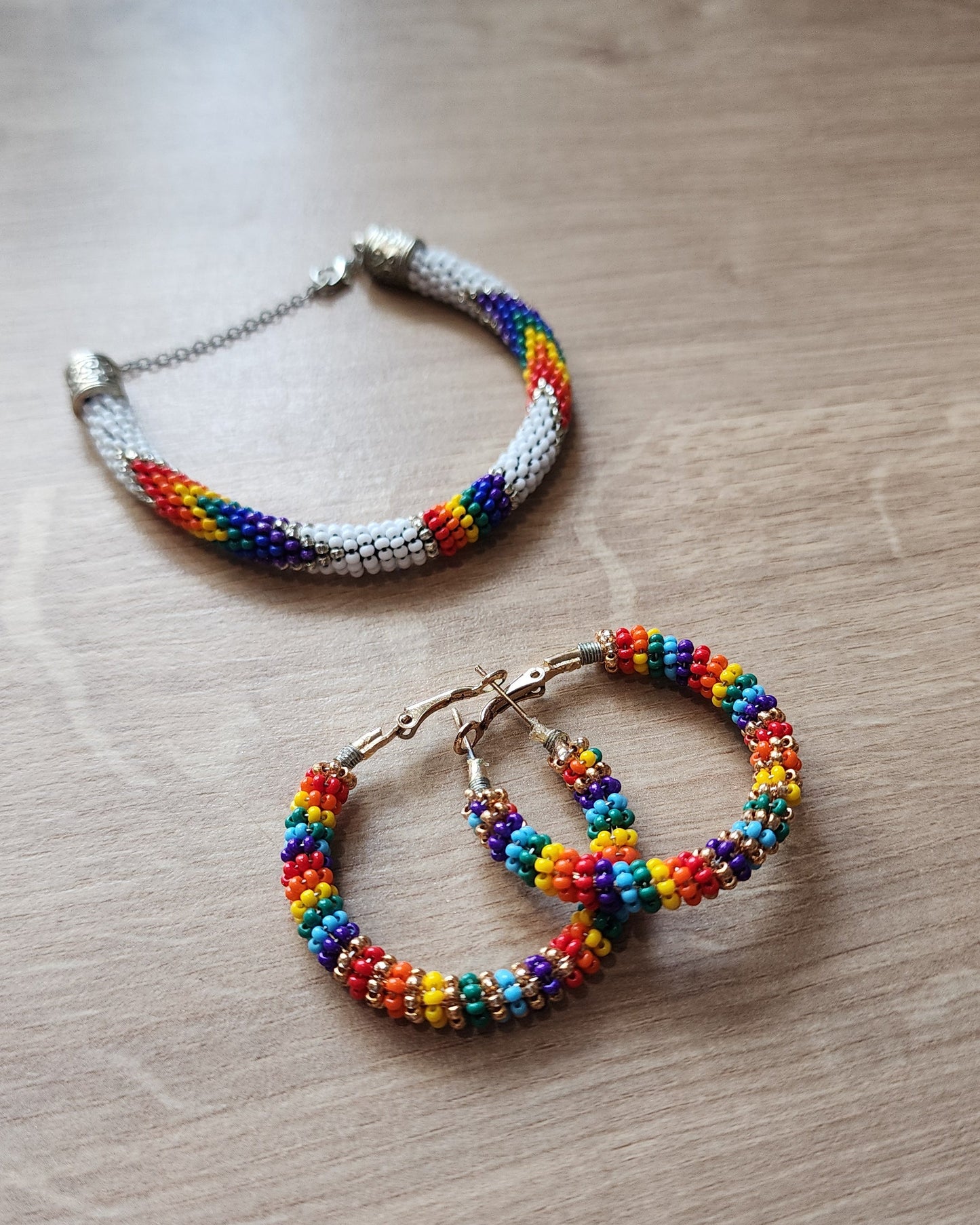 Rainbow Hoop Earrings