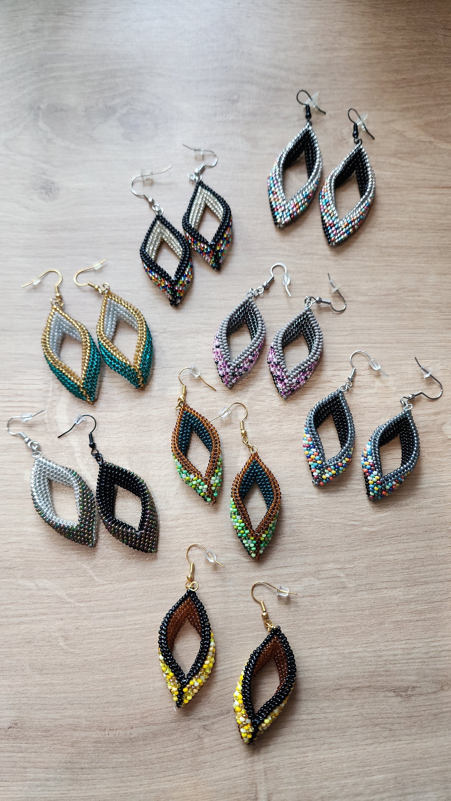 Mistmatched Black/Silver Leaf Earrings