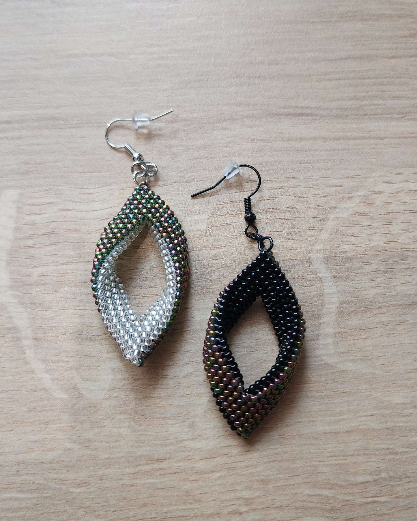 Mistmatched Black/Silver Leaf Earrings