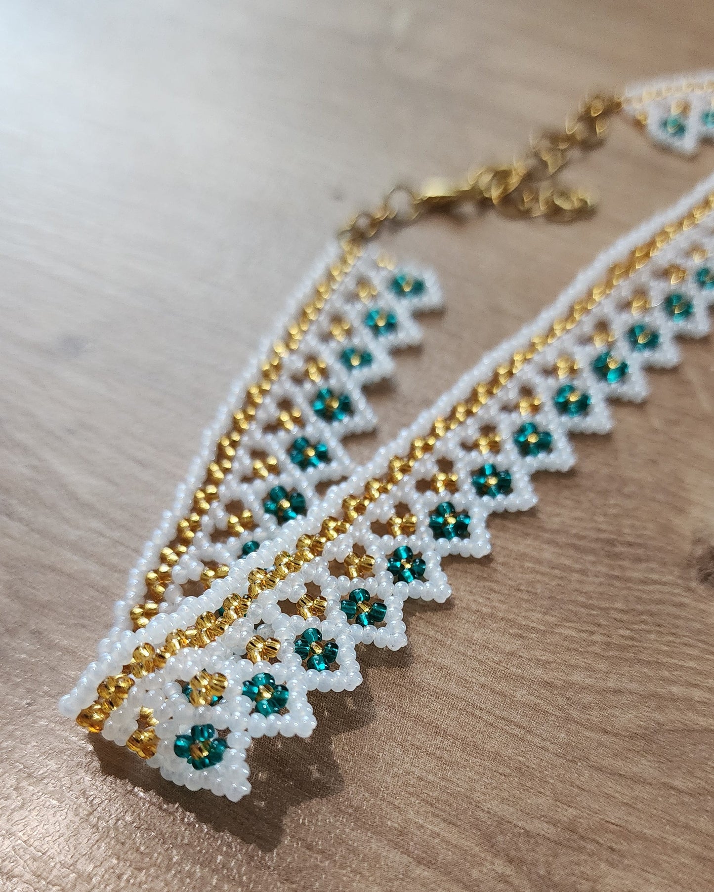 Teal & Gold Choker