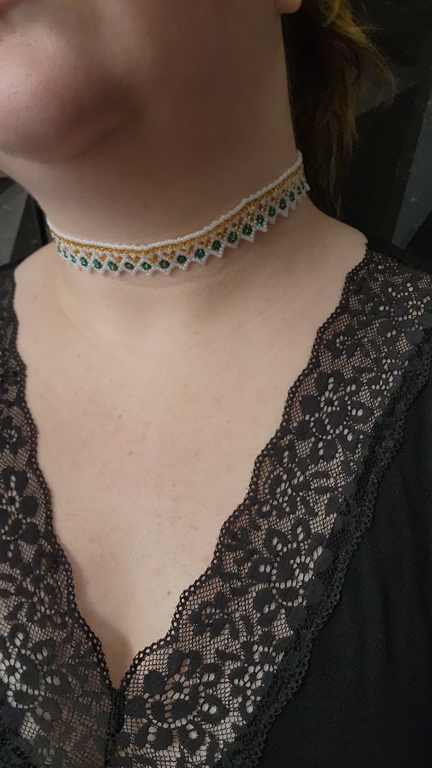 Teal & Gold Choker