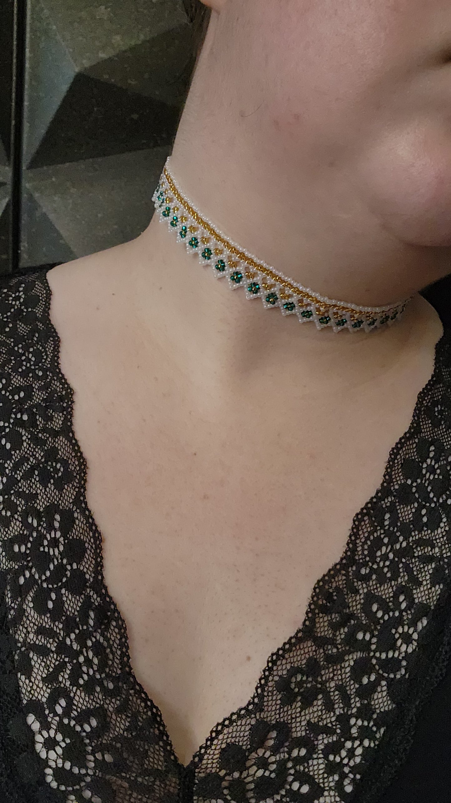 Teal & Gold Choker