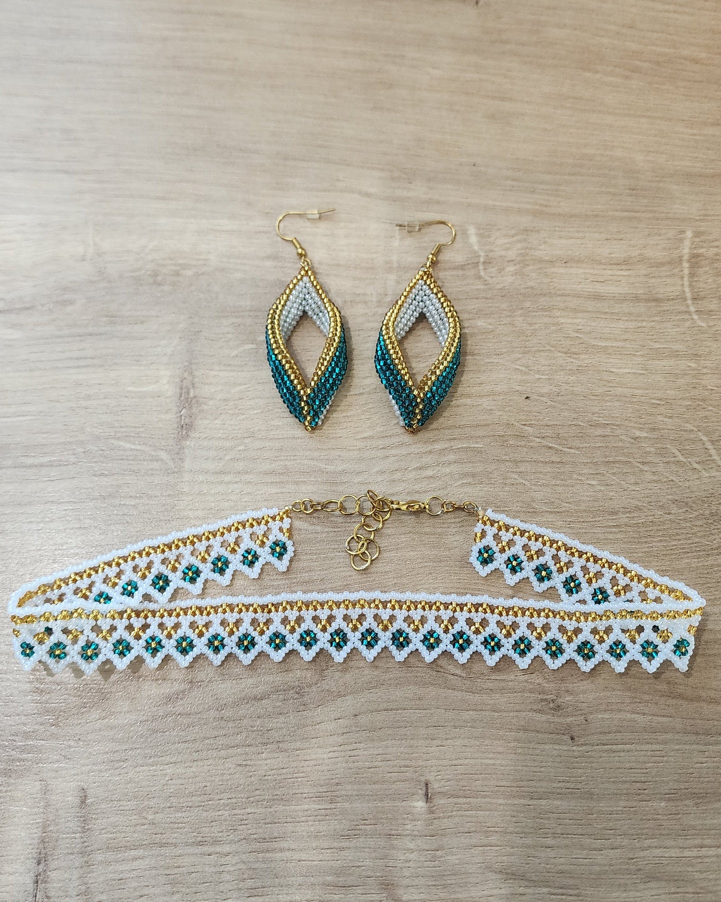 Teal & Gold Choker