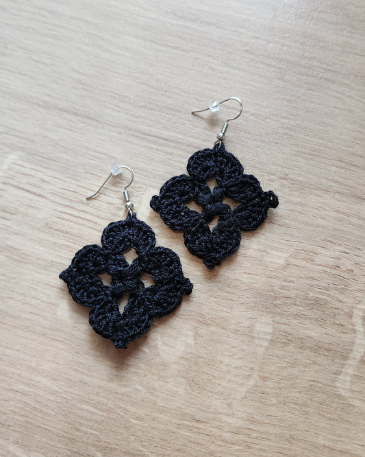 Crochet Gothic Diamond Earrings